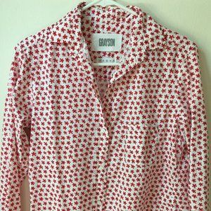 Grayson The Hero Button Down Shirt Red Poppies Size 01 (XS)